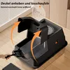 Katzentoilette XXL Edelstahl Katzenklo mit Deckel, Pedals & Produktbild-Vorschau 4