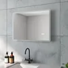 A bathroom sink area with a mirror above it. Produktbild-Vorschau