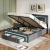 STILVORA Boxspringbett 90×200 cm mit Bettkasten, LED Produktbild-Vorschau 1