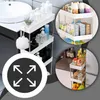 Collage of a narrow rolling cart with bathroom and kitchen items, and a close-up of the cart. Podgląd zdjęcia produktu