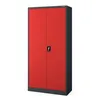 A red and gray metal cabinet against a white background. Produktbild-Vorschau