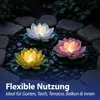 LED Seerose Floating 3er Set EVA PVC Ø17x6cm Solar gelb Produktbild-Vorschau 5