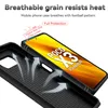 A black phone case is shown with a phone inside, highlighting its features. Produktbild-Vorschau