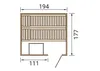Elementsauna Pori, B x T 194 x 177 cm, Ganzglastür, ohne Produktbild-Vorschau 2