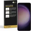 A product box for an anti-spy screen protector next to a smartphone displaying the screen protector. Produktbild-Vorschau