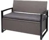 A poly-rattan storage bench with a gray cushion. Podgląd zdjęcia produktu