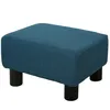 HOMCOM Pouf Fußstütze niedriger Hocker aus Leinenstoff, Produktbild-Vorschau 1