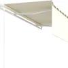 A close-up view of a retractable awning extended from a building. Produktbild-Vorschau