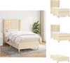 vidaXL Boxspringbett mit Matratze Creme 90x200 cm Stoff -  Produktbild-Vorschau 1