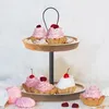 Vassoio per biscotti a due livelli in legno di mango e Anteprima dell’immagine prodotto 2