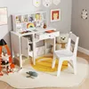 COSTWAY Kinderschreibtisch und Stuhl Set, Kinder Holz Produktbild-Vorschau 4