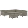 vidaXL 6-tlg. Garten-Lounge-Set mit Kissen Grau Poly Rattan Produktbild-Vorschau 3