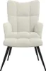 A cream-colored armchair with black legs against a white background. Náhled obrázku produktu