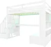 Lit mezzanine 90 x 200 cm avec bureau, étagères, deux Voir les images du produit 6