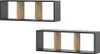 Wandregal Vicco Tomy Anthrazit/Goldkraft Eiche 90 x 30 cm Produktbild-Vorschau 1