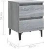 vidaXL Nachttisch mit Metallbeinen Grau Sonoma 40x35x50 cm Produktbild-Vorschau 8