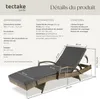 Chaise longue en rotin et aluminium Océane - marron naturel Voir les images du produit 6
