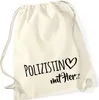 Huuraa Turnbeutel Polizistin mit Herz 12 Liter Natural Produktbild-Vorschau 1