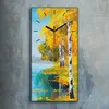 Wanduhr Bürouhr Leinwand Bild Geräuschlos 30x60 Malerei Produktbild-Vorschau 2