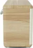 Side view of a digital radio with a wood-grain finish and white accents. Voir les images du produit