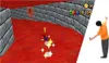 A person playing a video game on a white background, with a split image showing gameplay. Produktbild-Vorschau