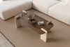 Skye Decor, moderný konferenčný stolík (orech a travertín), Náhľad obrázku produktu 3