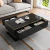 Merax Hochglanzer LED-Couchtisch mit Golddekor, Produktbild-Vorschau 4