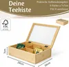 Holz Aufbewahrungsbox Teebox 6 Fächer mit Deckel Produktbild-Vorschau 2