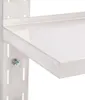 A close-up view of a stainless steel shelf attached to a wall bracket. Produktbild-Vorschau
