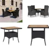 vidaXL 5 tlg. Garten Essgruppe Poly Rattan und Akazienholz Produktbild-Vorschau 1
