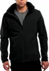 A man wearing a black hooded jacket. Produktbild-Vorschau