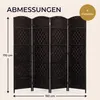 IvoQ Paravent Schwarz – Raumteiler – 4 Paneele – 170 x 160 Produktbild-Vorschau 2
