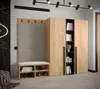 A modern entryway with a wardrobe and shoe storage unit. Produktbild-Vorschau