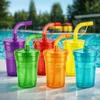 12 Kinderbecher Trinkbecher mit Deckel & Strohhalm Produktbild-Vorschau 5