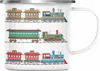 Trendation - Züge Emaille Tasse Geschenk Eisenbahner Produktbild-Vorschau 1