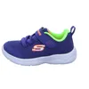A side view of a purple Skechers sneaker with green and orange accents. Produktbild-Vorschau
