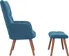 vidaXL Relaxačné kreslo s taburetom Blue Velvet Náhľad obrázku produktu 3