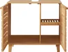 A wooden cabinet with two doors and shelves, designed to be placed under a sink. Podgląd zdjęcia produktu