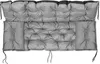 A gray tufted cushion set for outdoor furniture, laid flat on a white background. Náhled obrázku produktu