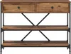 vidaXL Konzolový stolík so zásuvkami, hnedý, 100 x 34,5 x Náhľad obrázku produktu 6