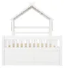 Kinder Hausbett Kiefer Holz 140x200 cm mit Ausziehbett und Produktbild-Vorschau 8