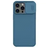 A blue iPhone 14 Pro Max case with a camera cover is shown against a white background. Náhľad obrázku produktu