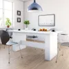 A white dining table set with chairs in a bright, modern room. Produktbild-Vorschau
