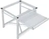 A silver metal washing machine stand with a pull-out shelf. Produktbild-Vorschau
