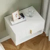 SoBuy Nachttisch FBT176-E-W von oben mit Wellenfront, Bilderrahmen und Glas auf Holzboden Produktbild-Vorschau