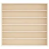 An empty wooden display shelf with six compartments. Anteprima dell’immagine prodotto