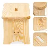 SPRINGOS Holzschemel Hocker Tritthocker massiv 40 cm Kiefer Produktbild-Vorschau 3