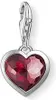 Thomas Sabo Damen Charm 925 Silber-synth. Korund silber/rot Produktbild-Vorschau 1
