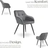 tectake® Esszimmerstuhl Marilyn gepolstert, in Samtoptik, Produktbild-Vorschau 3