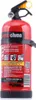 A red fire extinguisher is shown against a white background. It has a black handle, a yellow safety latch, and a pressure gauge. There is text and symbols on the body of the extinguisher. Produktbild-Vorschau